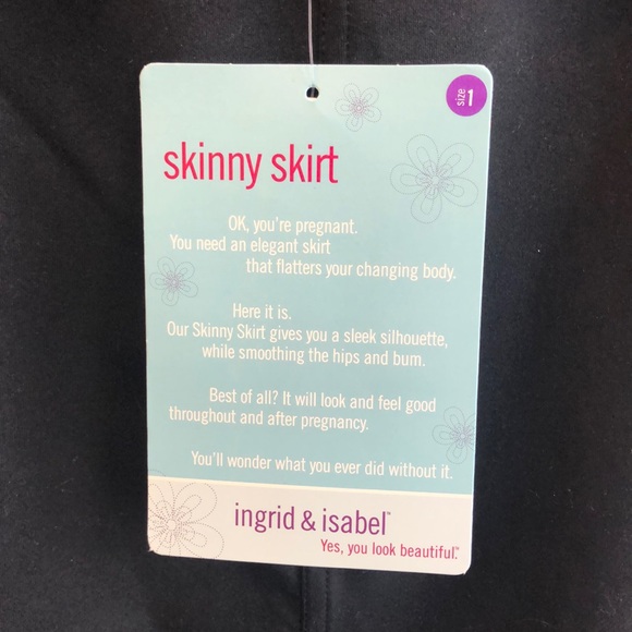 Ingrid&Isabel Skinny Skirt Black with Slit - Picture 3 of 5